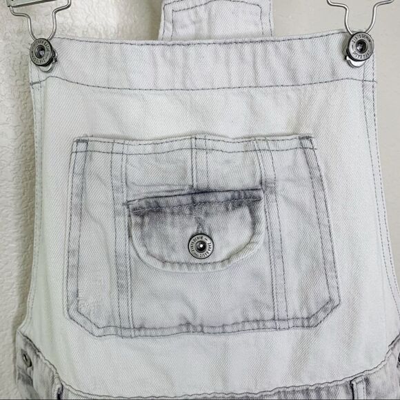 Zara Basic Bleach Distressed Cargo Style Jeans Overalls - Picture 4 of 15